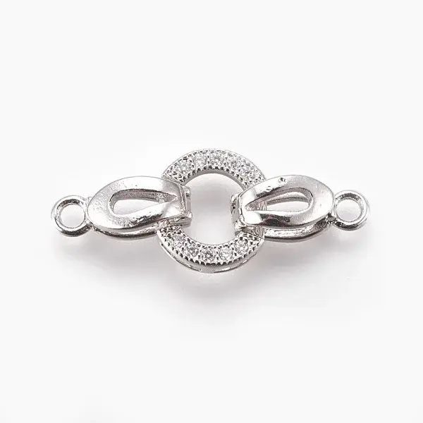 Brass Micro Pave Cubic Zirconia Fold Over Clasps