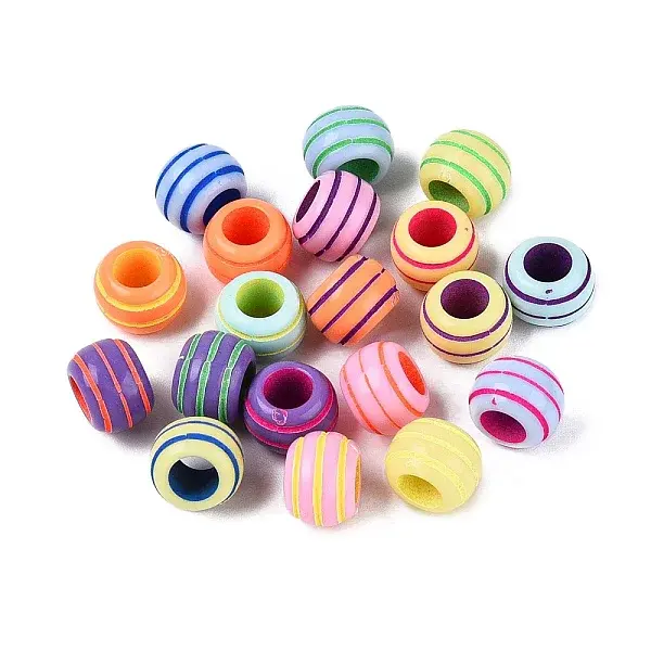 Spray Painted Opaque Acrylic European Beads