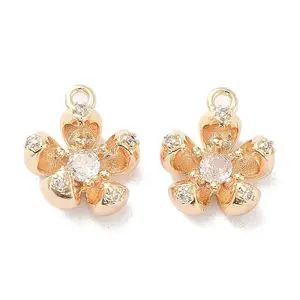 Brass Micro Pave Cubic Zirconia Charms