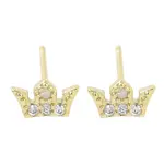 Brass Micro Pave Clear Cubic Zirconia Studs Earring