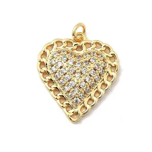 Brass Micro Pave Cubic Zirconia Pendants
