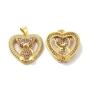 Brass Micro Pave Cubic Zirconia Pendants