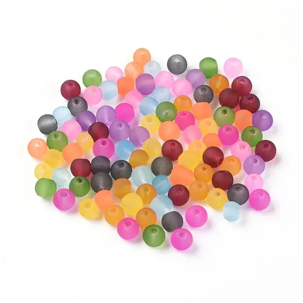 Baking Paint Frosted Glass Beads