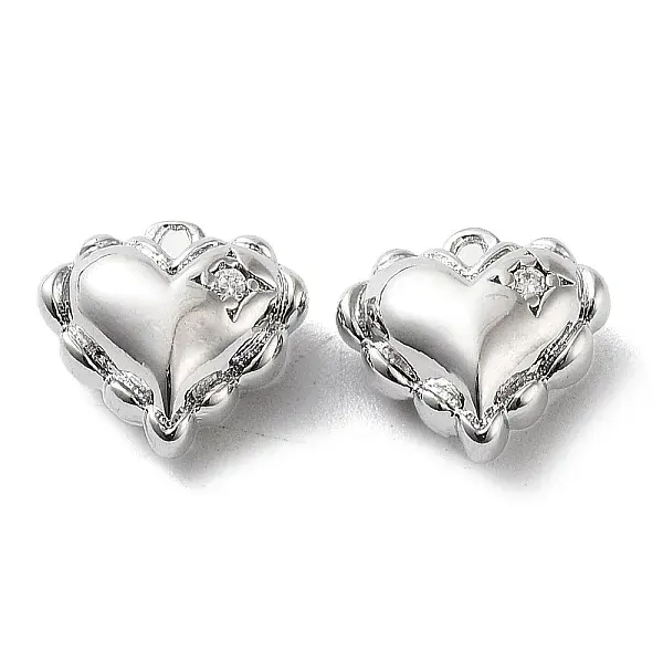 Rack Plating Brass Micro Pave Cubic Zirconia Pendants