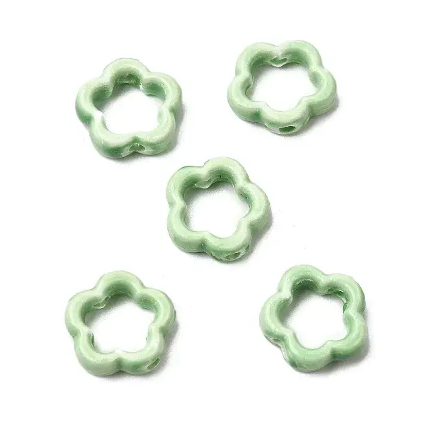 Flower Hollow Glazed Porcelain Bead Frame