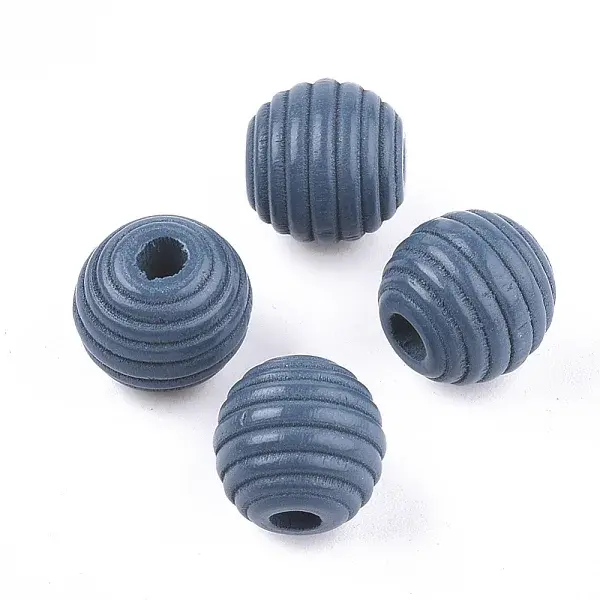 Painted Natural Wood Beehive Beads