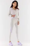 Awama Woman's Sweatshirt A495 Beige/Violet