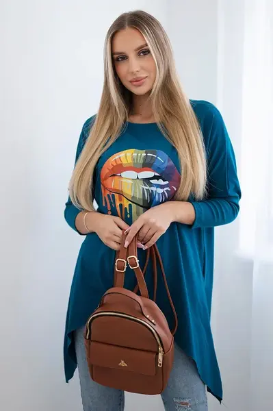 Halenka oversize s duhovým potiskem marine