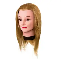 Cvičná hlava s přírodními vlasy Eurostil Professional - velmi světlá blond, 35-40 cm (04251) + dárek zdarma