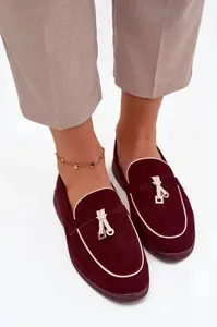 Dámské mokasíny z eko-semiše Bordeaux