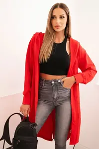 Pelerína s kapucí oversize červená