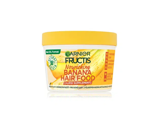 Vyživující maska pro suché vlasy Garnier Fructis Banana Hair Food 3 Usages Mask - 400 ml + dárek zdarma