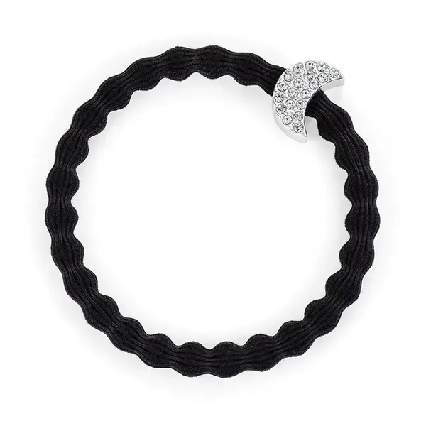 By Eloise London Silver Diamanté Moon Black (černá)