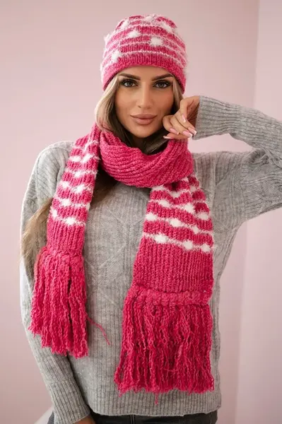 Dámský set s šátkem Anika K304 malina