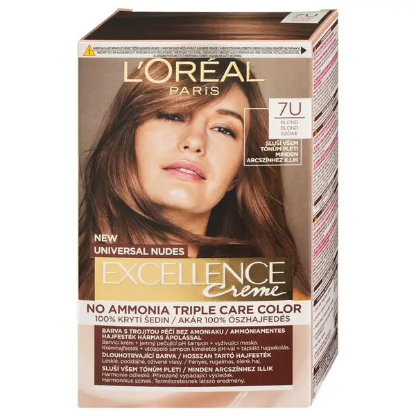 Permanentní barva Loréal Excellence Universal Nudes 7U blond - L’Oréal Paris + dárek zdarma
