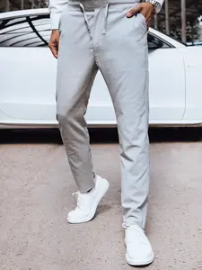 Pánské chino kalhoty světle šedé