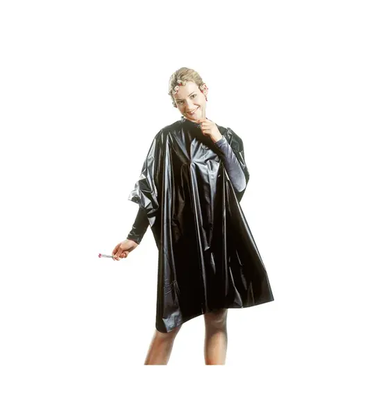 Kadeřnická pláštěnka na barvení vlasů Vera Plastic Sibel - černá (501033202) + dárek zdarma