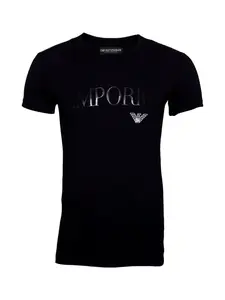 Emporio Armani Tričko  čierna / strieborná