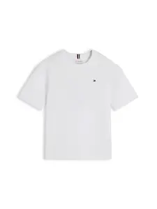 TOMMY HILFIGER Tričko 'Logo Graphic'  červená / čierna / biela