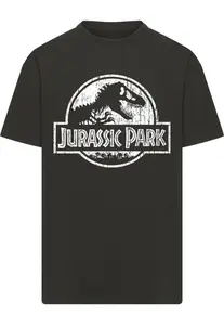 Merchcode Tričko 'Jurassic Park Distressed'  čierna / biela