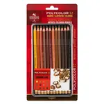 Umelecké pastelky POLYCOLOR 3822/12, hnedé, plech