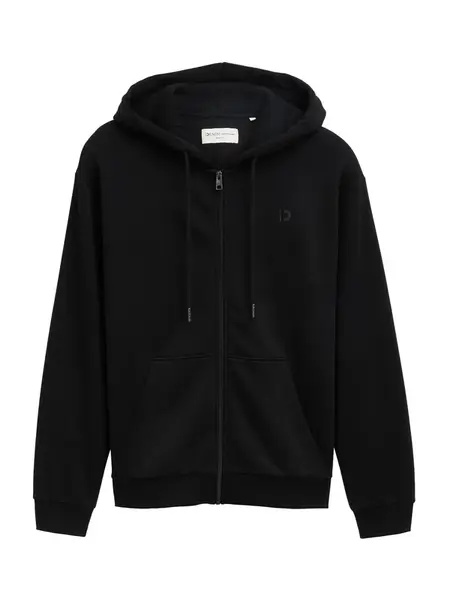 TOM TAILOR DENIM Tepláková bunda  čierna