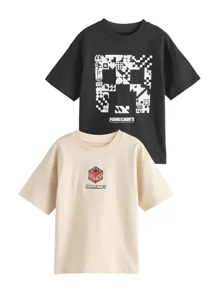 Next Tričko 'Minecraft'  béžová / zmiešané farby / čierna