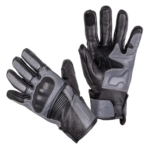 Kožené moto rukavice W-TEC Boldron černo-šedá 4XL