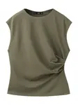 MANGO Top 'CANDELO'  kaki