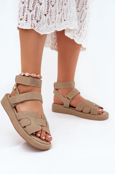Boto Dámske Sandále S Velcro Khaki Uvissa