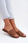 Dámske hnedé šľapky z eko semišu
