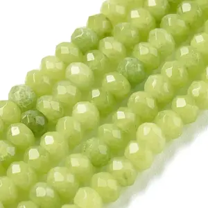 Dyed Natural Malaysia Jade Rondelle Beads Strands