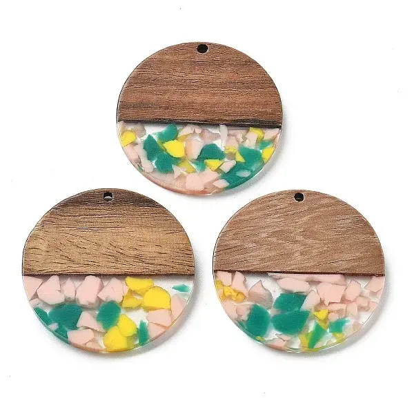 Resin and Walnut Pendants