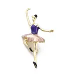 Dancer Alloy Purple & Pink Enamel Pin Brooches