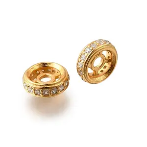 925 Sterling Silver Micro Pave Clear Cubic Zirconia Beads