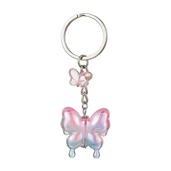 Glass & Acrylic Butterfly Keychain
