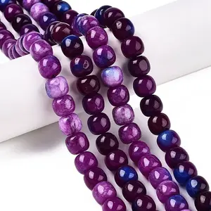 Dyed Natural White Jade Beads Strands