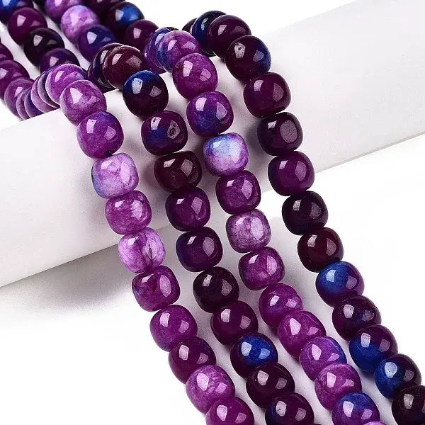 Dyed Natural White Jade Beads Strands