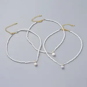 Glass Pearl Beads Pendants Necklaces