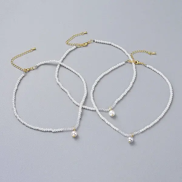 Glass Pearl Beads Pendants Necklaces
