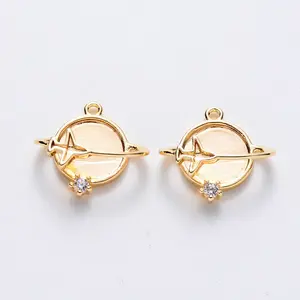 Brass Cubic Zirconia Universe Space Charms