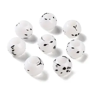Spray Painted ABS Plastic European Beads