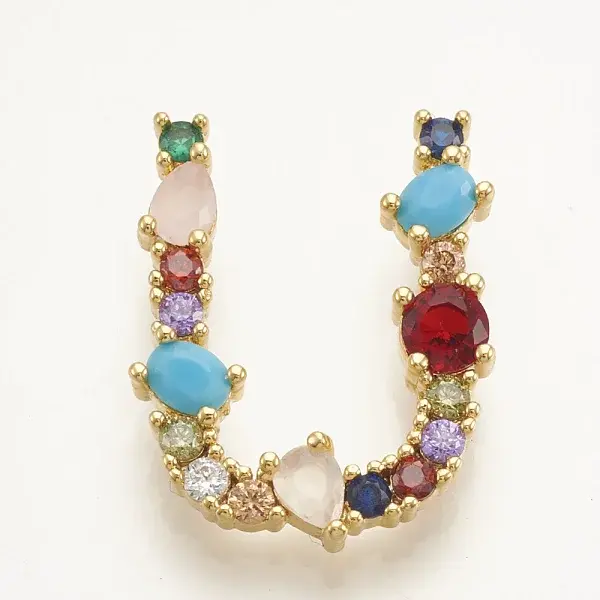 Brass Micro Pave Cubic Zirconia Pendants