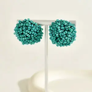 Plastic Bead Cluster Stud Earrings