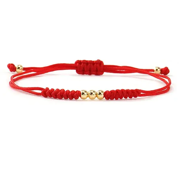 Stylish Unisex Round Brass Bead Braided Bracelets