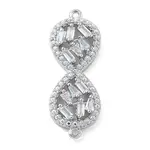 Rack Plating Brass Clear Cubic Zirconia Infinity Connector Charms