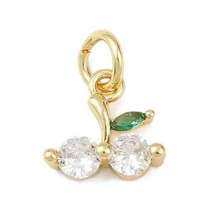 Brass Micro Pave Cubic Zirconia Charms