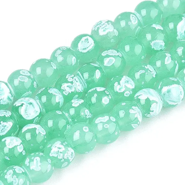 Baking Paint Glass Beads Strands