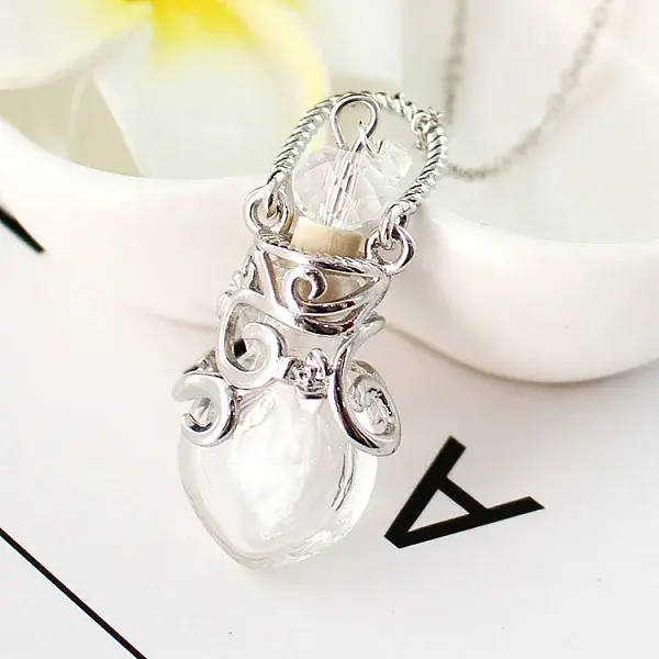 Lampwork Perfume Bottle Pendant Necklace