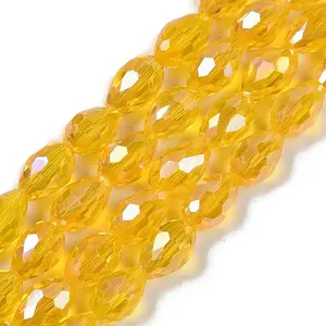 Transparent Electroplate Glass Beads Strands